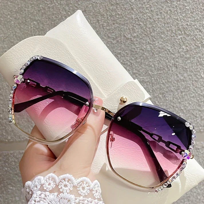 Dalis – Rimless Sunglasses with Sparkling Crystals