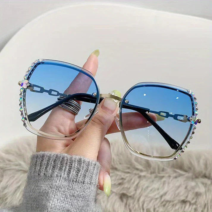 Dalis – Rimless Sunglasses with Sparkling Crystals