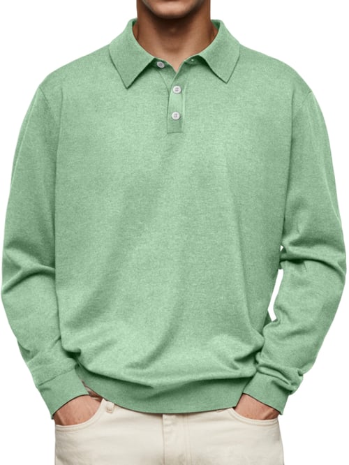 Dalvin – Casual and Comfortable Long Sleeve Revere Polo Shirt