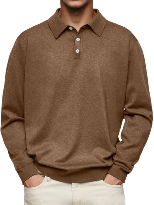 Dalvin – Casual and Comfortable Long Sleeve Revere Polo Shirt