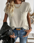 Dana - Ribbed Knit Jumper with Neckline