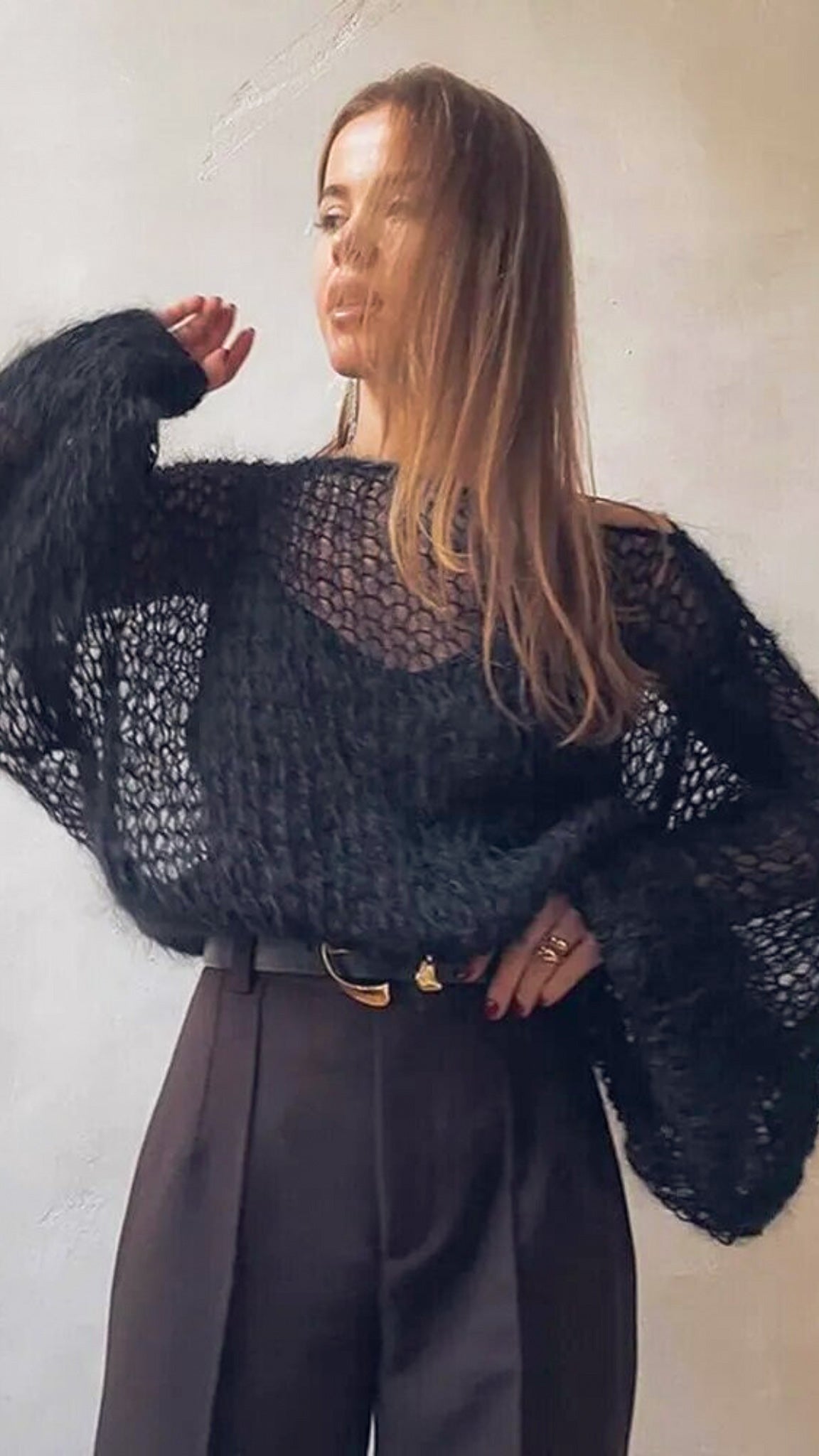 Daniela – Mesh Knit Sweater