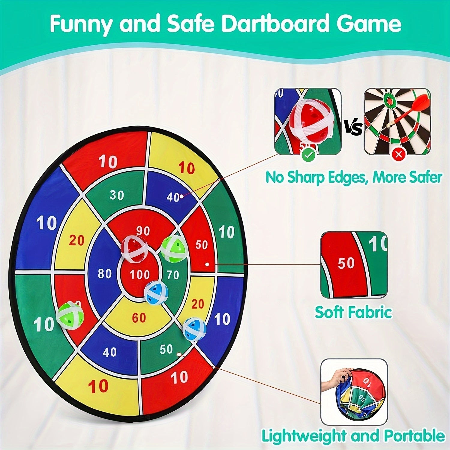 DartsFun - Large Dart Board for Indoors and Outdoors
