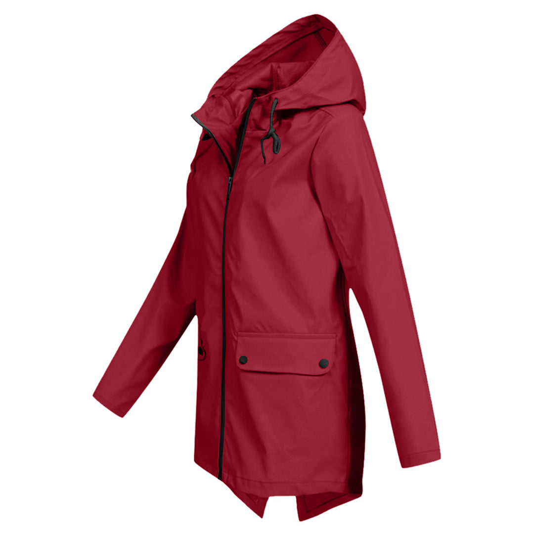 Dasha – Long Raincoat with Hood for Women