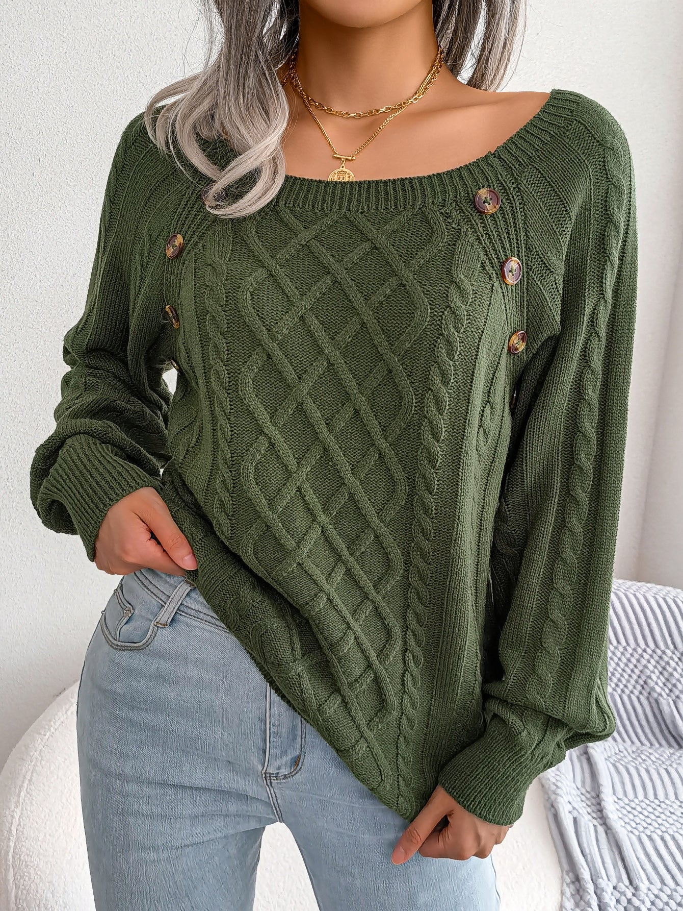 Deanna - Long-Sleeved Knitted Sweater