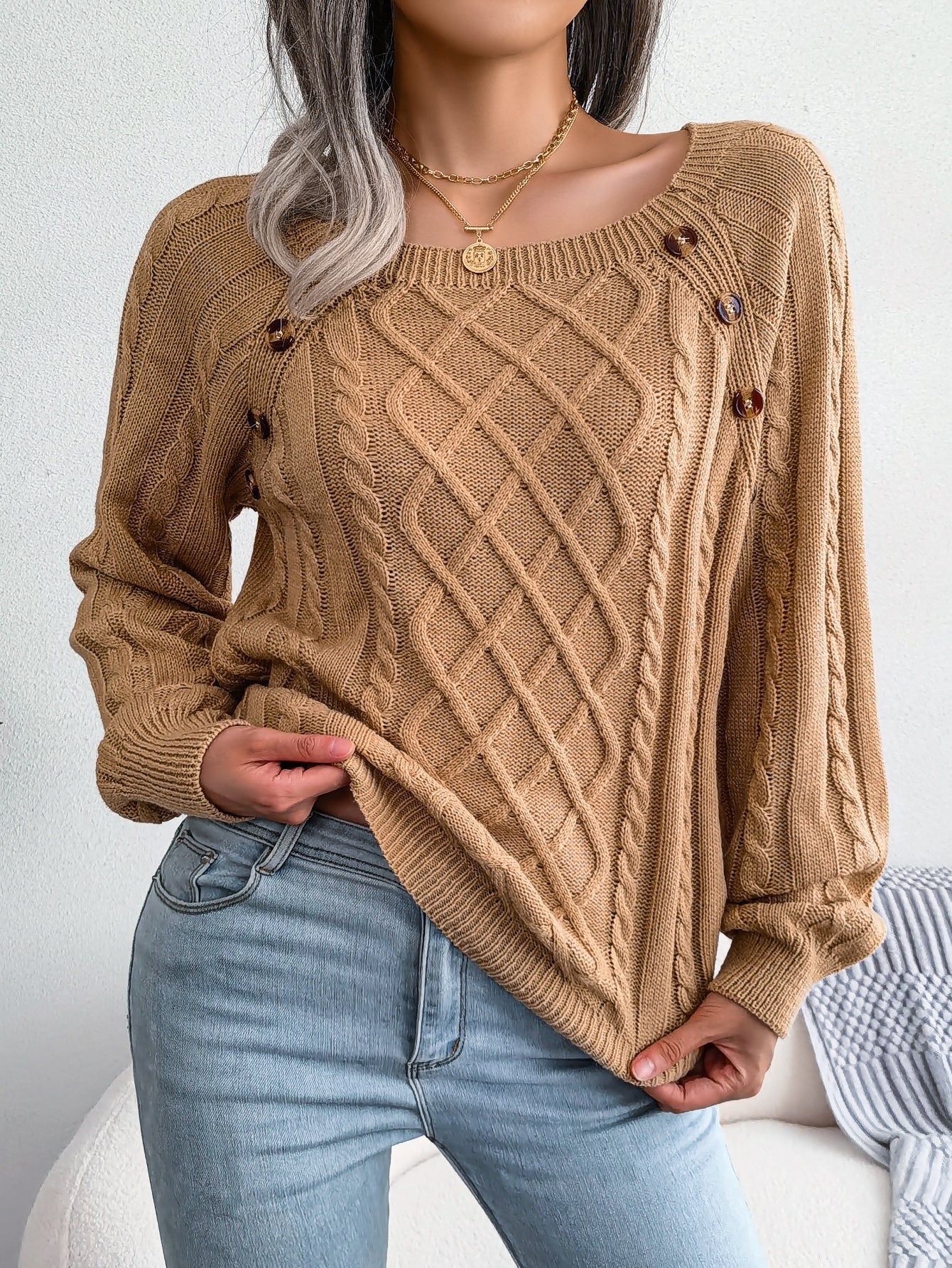 Deanna - Long-Sleeved Knitted Sweater