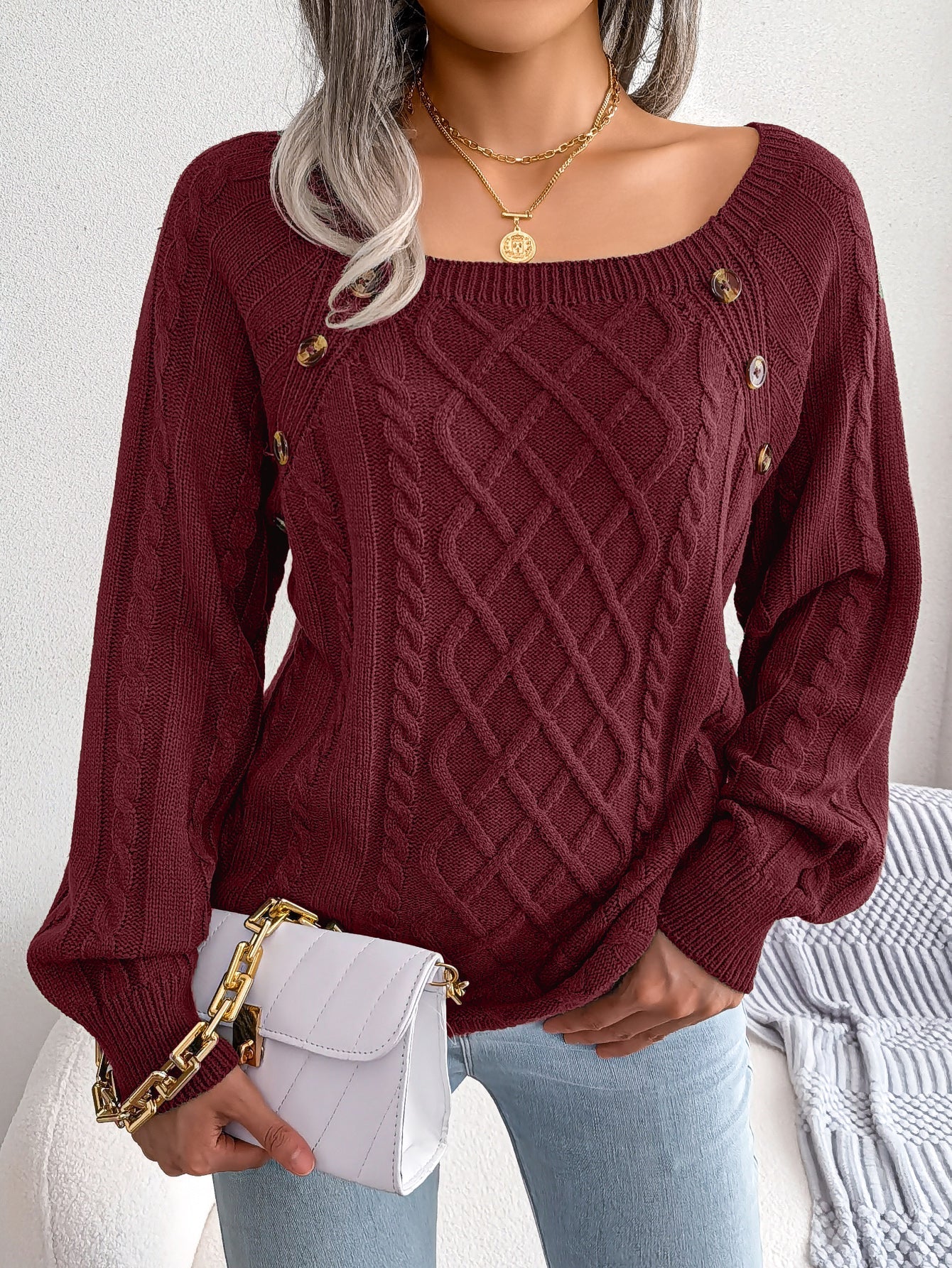 Deanna - Long-Sleeved Knitted Sweater