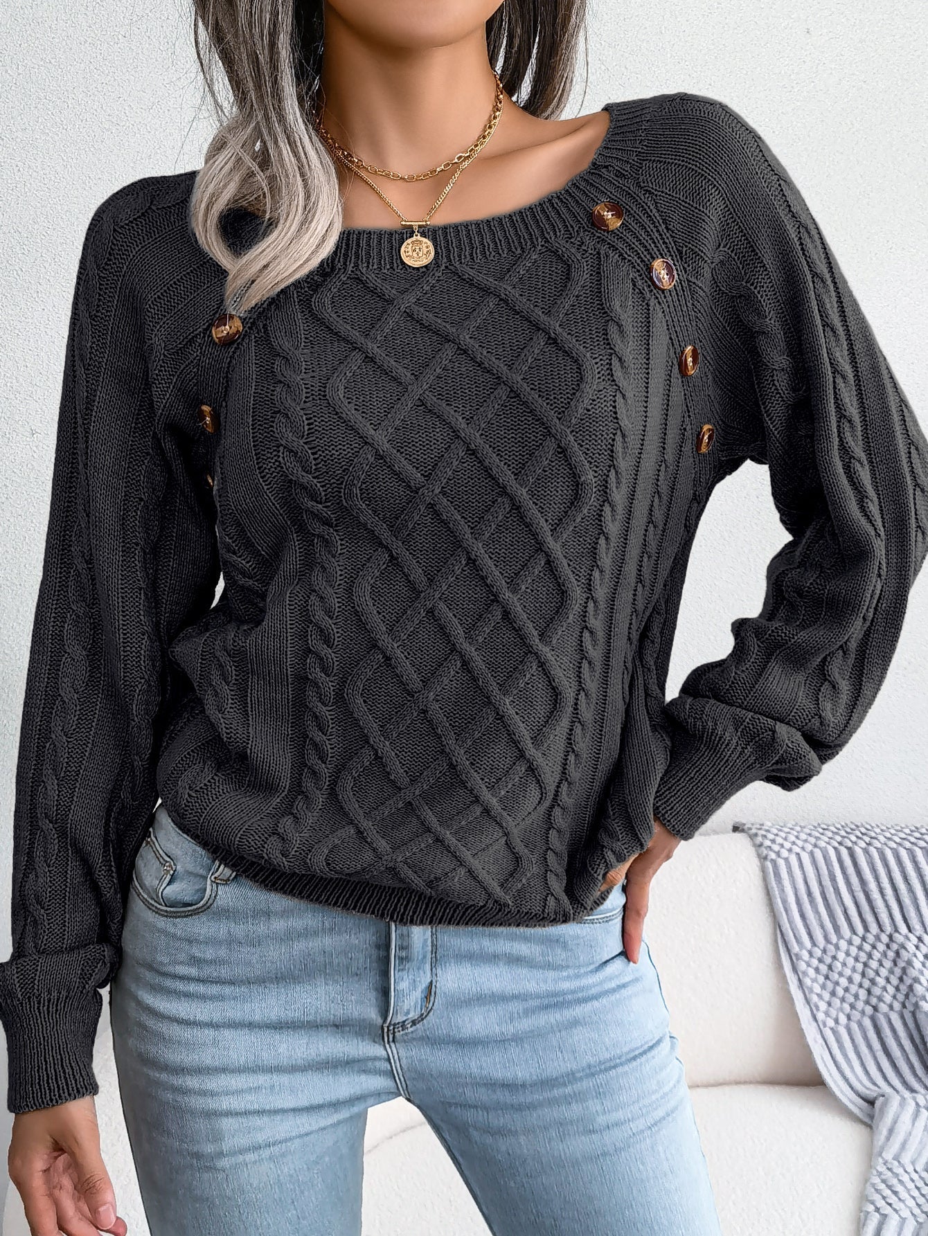 Deanna - Long-Sleeved Knitted Sweater