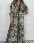 Debbie - Leopard Print Dress with V-Neck