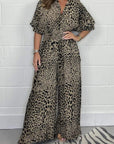 Debbie - Leopard Print Dress with V-Neck