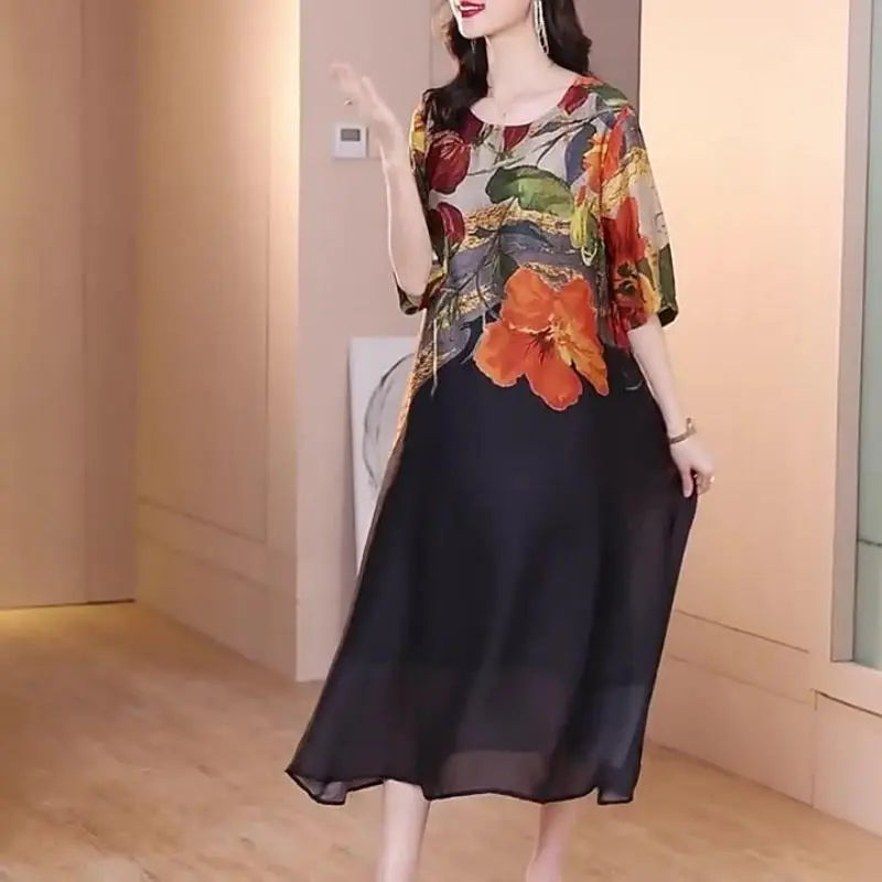 Debby - Elegant Dress with Floral Print