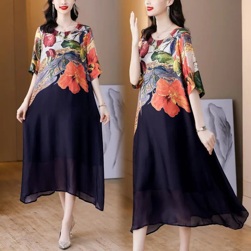 Debby - Elegant Dress with Floral Print
