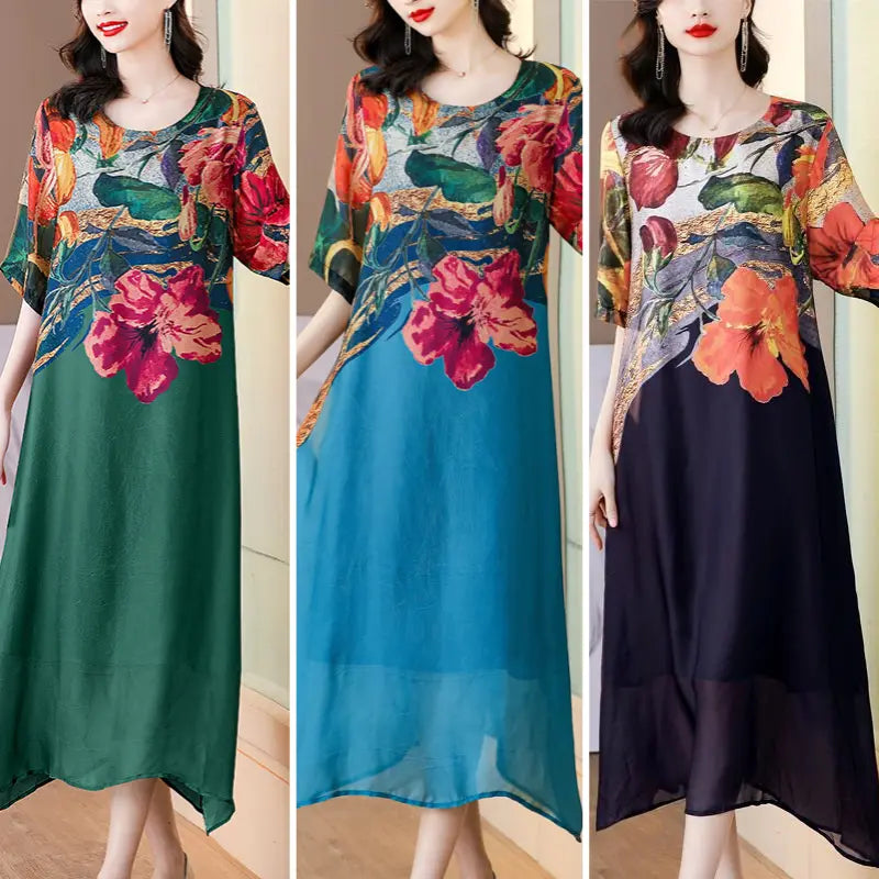 Debby - Elegant Dress with Floral Print