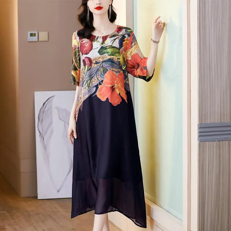Debby - Elegant Dress with Floral Print