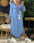 Denim Dress with Long Sleeves - Isabela