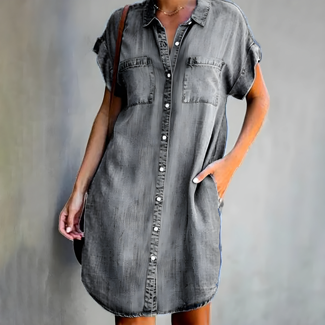 Denim Midi Dresses - Regina