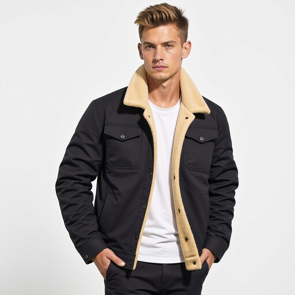 Derek - Vintage Lined Bomber Jacket for Men