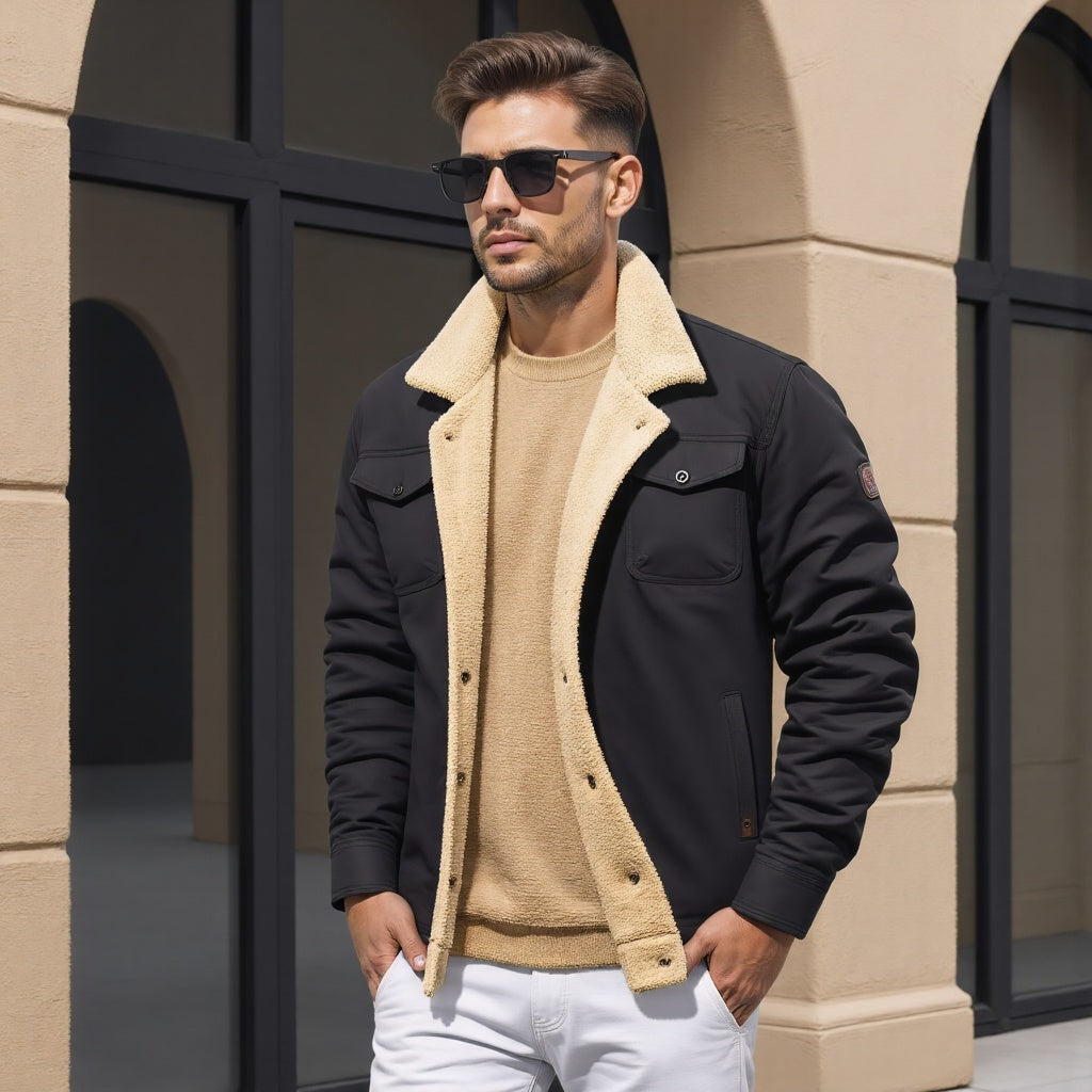 Derek - Vintage Lined Bomber Jacket for Men