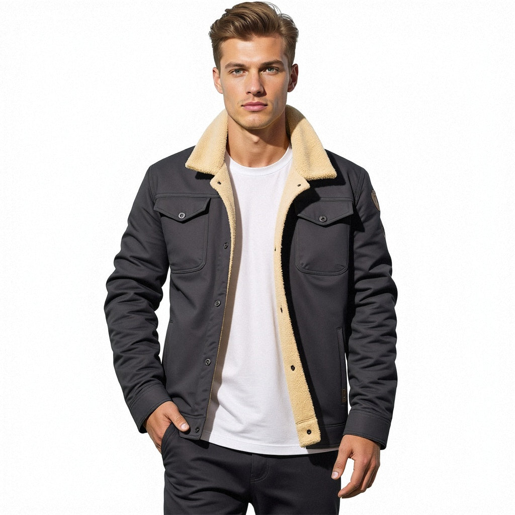 Derek - Vintage Lined Bomber Jacket for Men