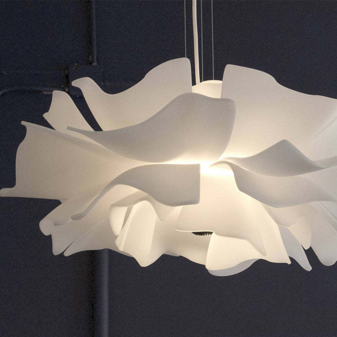 Design Pendant Lamp Flower White Metal - Sophia