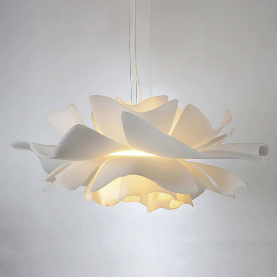 Design Pendant Lamp Flower White Metal - Sophia