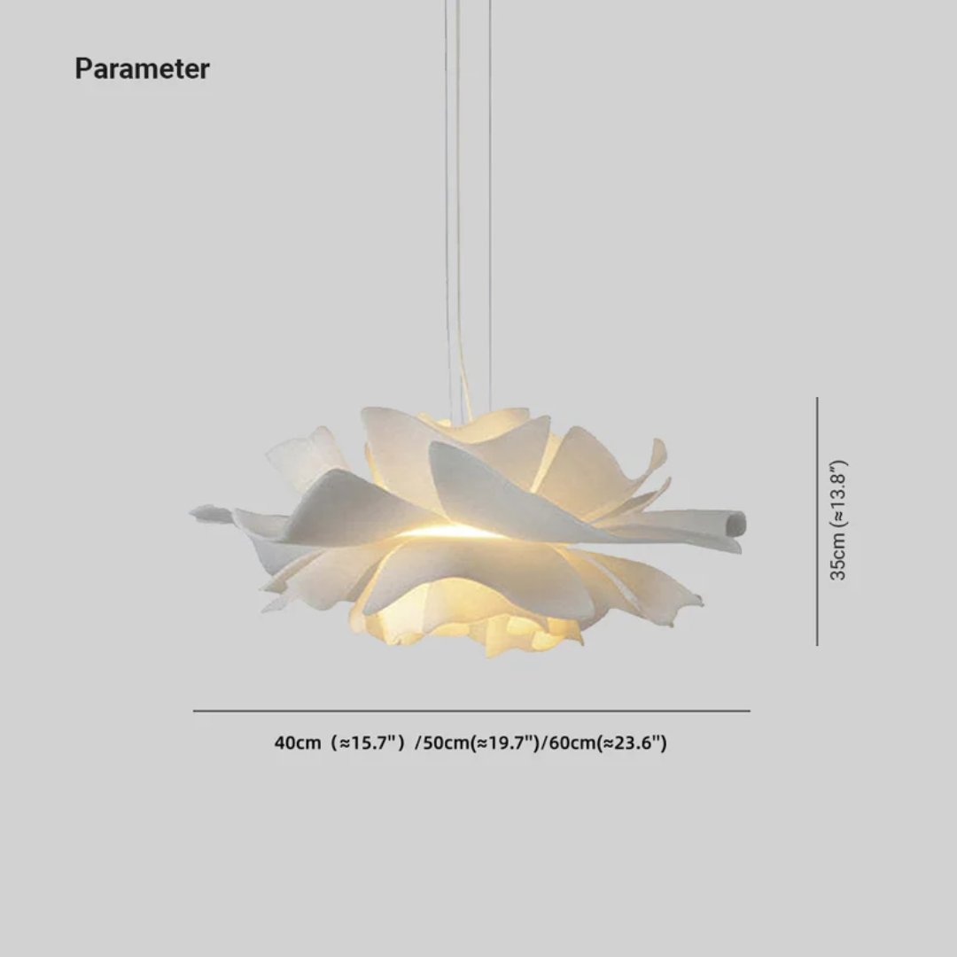 Design Pendant Lamp Flower White Metal - Sophia