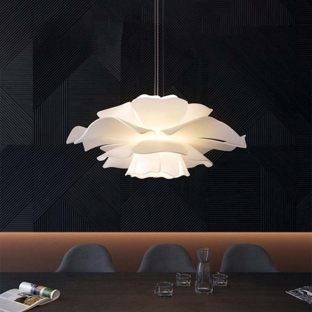 Design Pendant Lamp Flower White Metal - Sophia