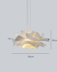 Design Pendant Lamp Flower White Metal - Sophia