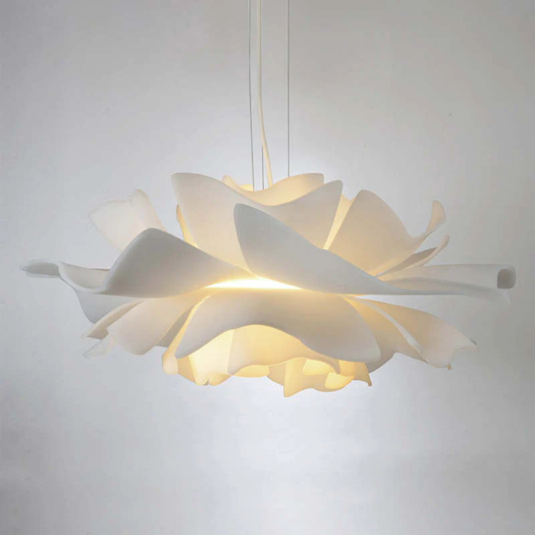 Design Pendant Lamp Flower White Metal - Sophia