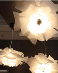 Design Pendant Lamp Flower White Metal - Sophia