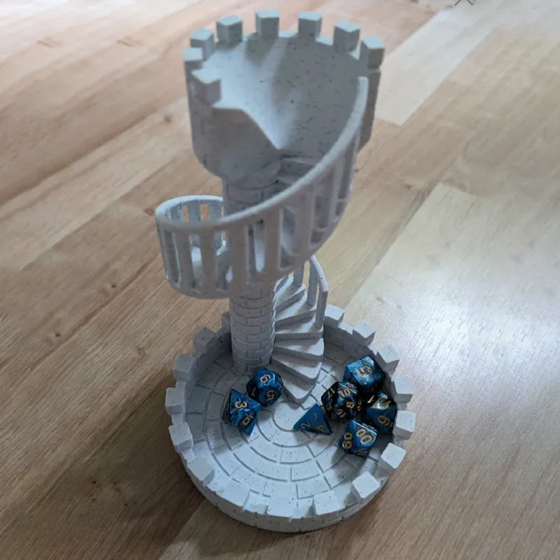 DiceMasters - 3D Printed Dice Tower with Spiral Staircase