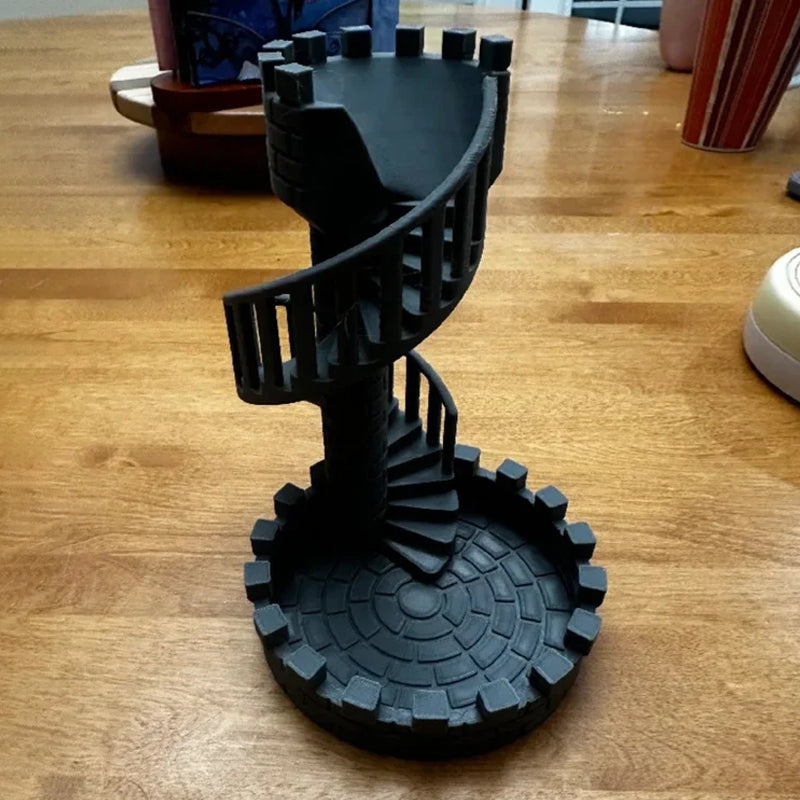 DiceMasters - 3D Printed Dice Tower with Spiral Staircase