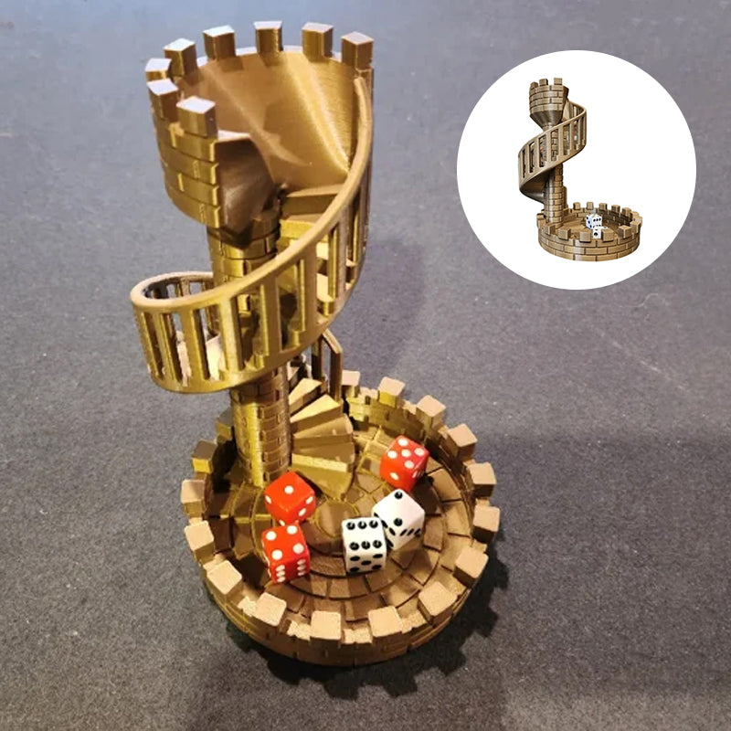 DiceMasters - 3D Printed Dice Tower with Spiral Staircase