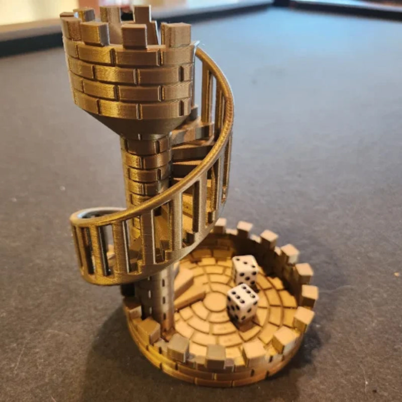 DiceMasters - 3D Printed Dice Tower with Spiral Staircase