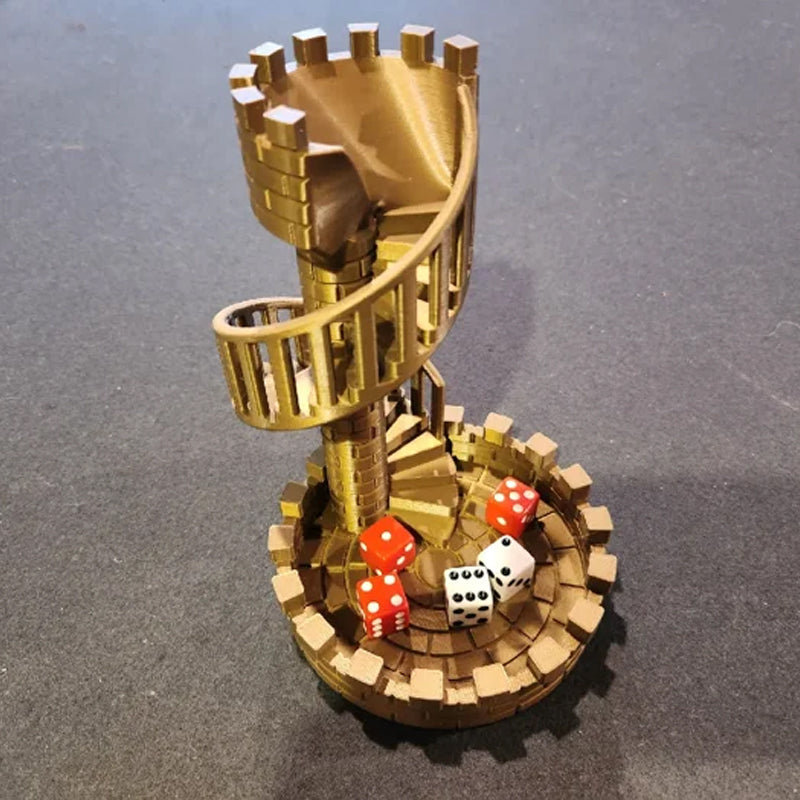 DiceMasters - 3D Printed Dice Tower with Spiral Staircase