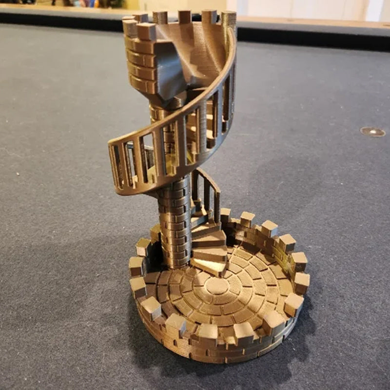 DiceMasters - 3D Printed Dice Tower with Spiral Staircase