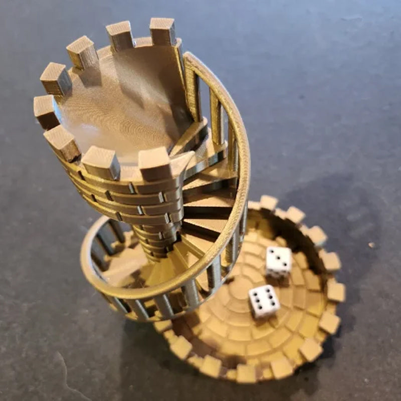 DiceMasters - 3D Printed Dice Tower with Spiral Staircase