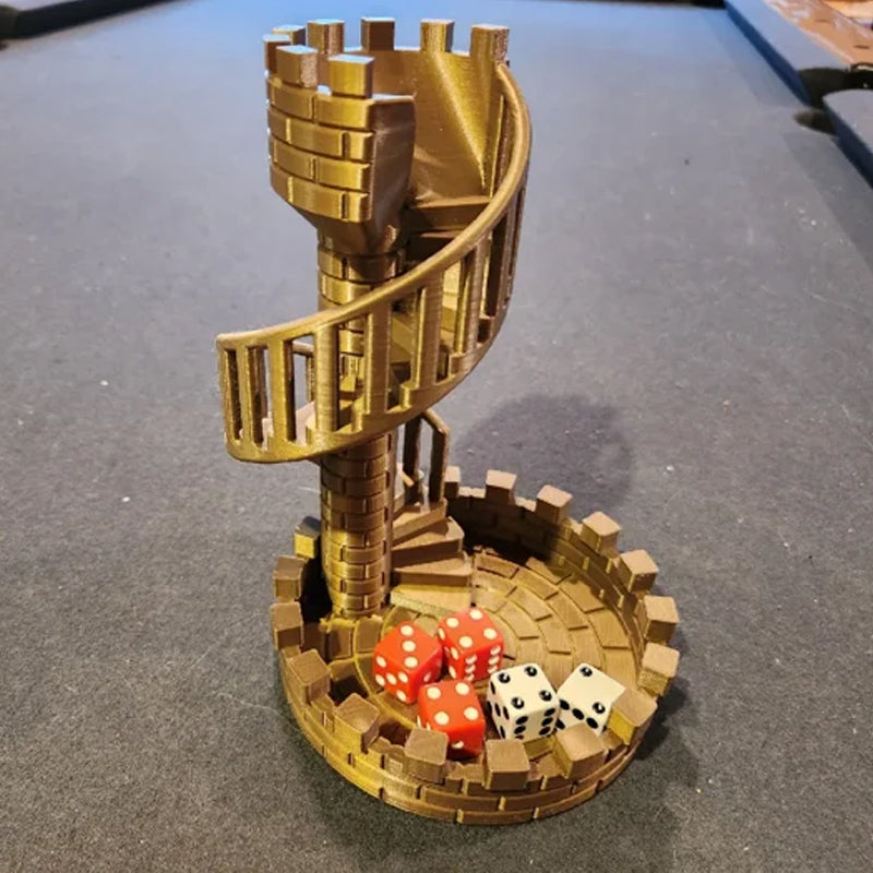 DiceMasters - 3D Printed Dice Tower with Spiral Staircase