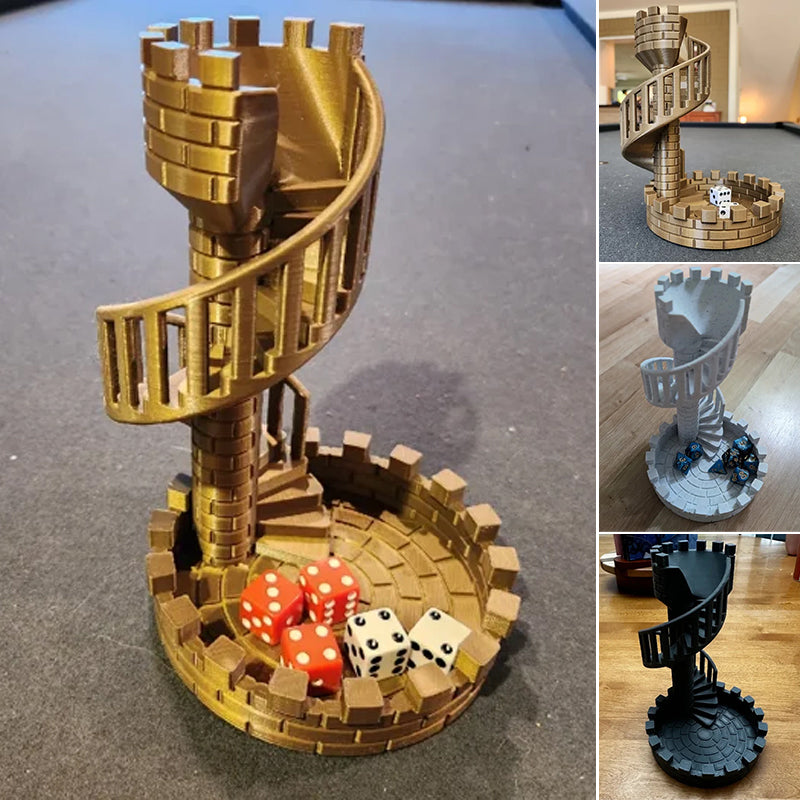 DiceMasters - 3D Printed Dice Tower with Spiral Staircase