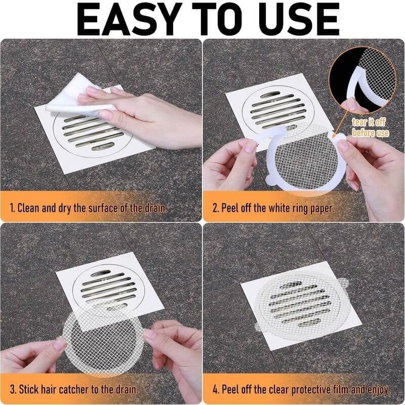 Disposable Hair Catchers for Shower Drains (30 Pieces)