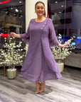 Doris – Round Neck Chiffon Dress