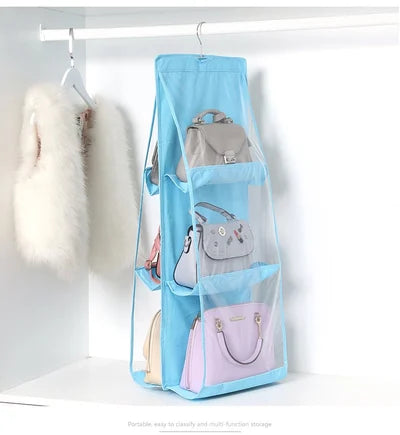 Double-sided, six-layer hanging storage bag
