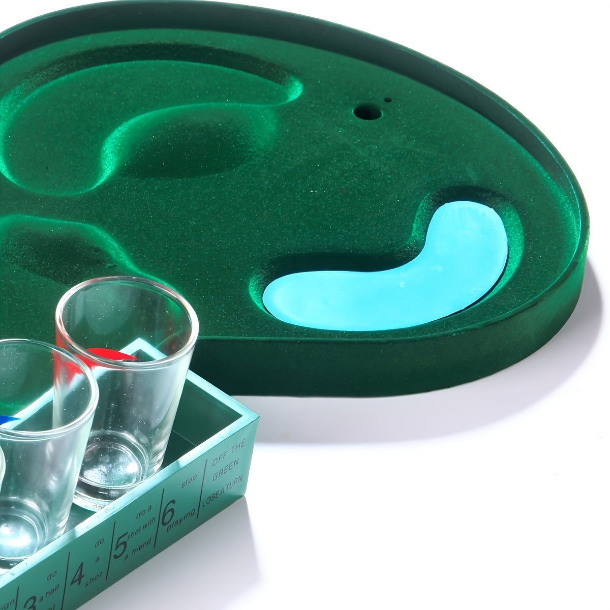 DrinkGolf - Miniature Table Golf Drinking Game Set with Shot Glasses