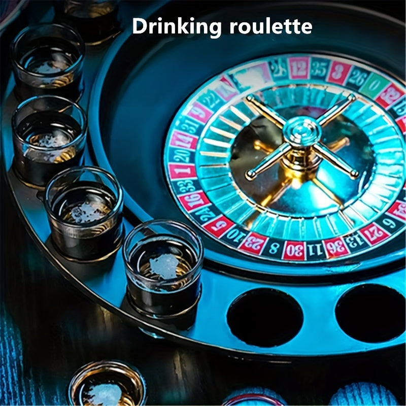 DrinkRoulette - Luxury Roulette Drinking Game Set with 16 Glasses