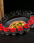 DrinkRoulette - Luxury Roulette Drinking Game Set with 16 Glasses