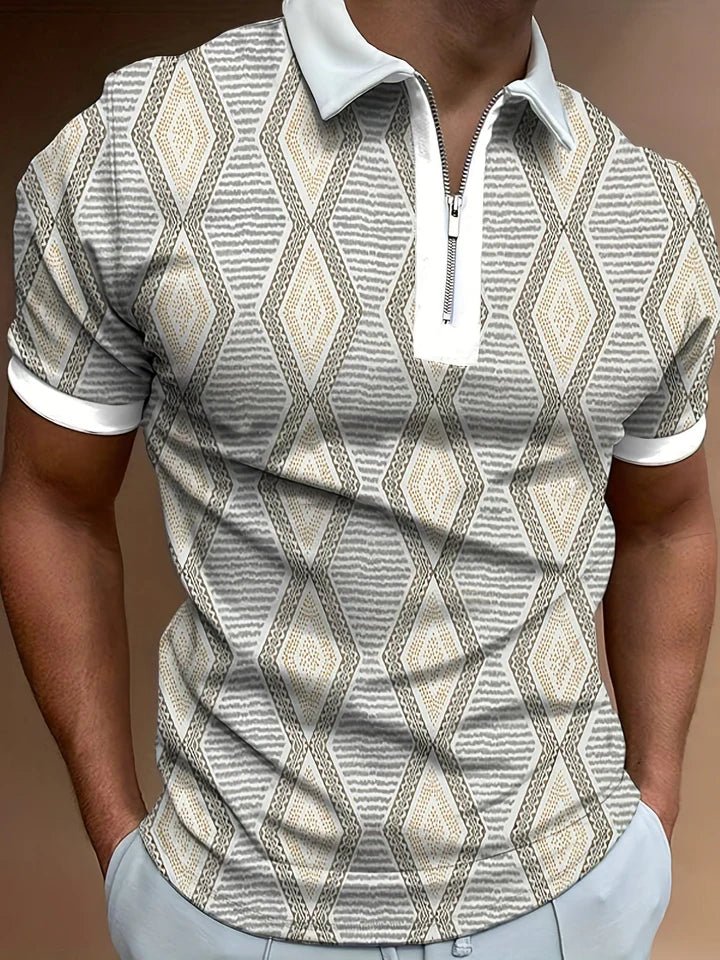 Eamon – Men's Polo with Zip & Short Sleeves
