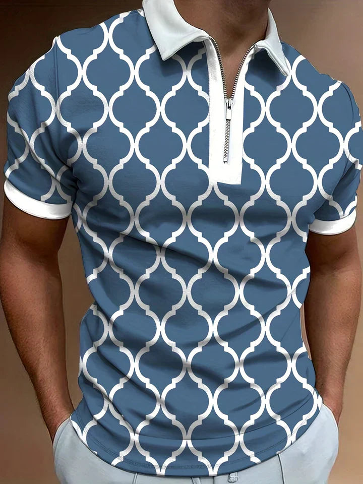 Eamon – Men's Polo with Zip & Short Sleeves
