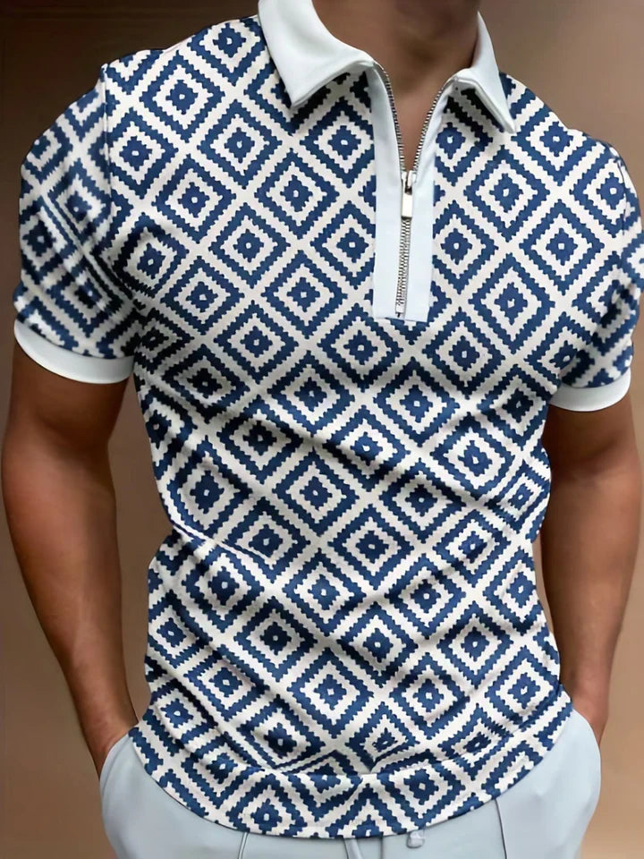 Eamon – Men's Polo with Zip & Short Sleeves