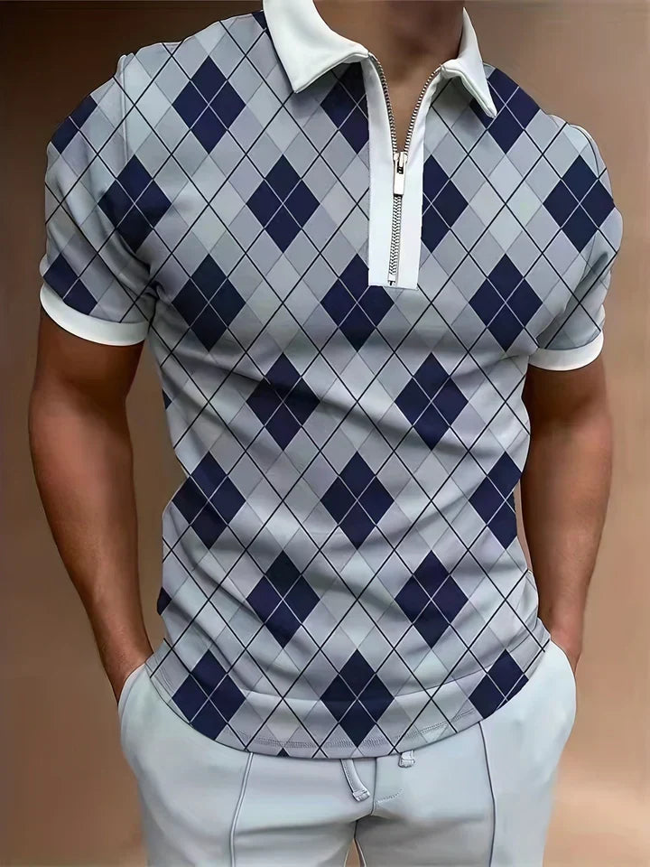 Eamon – Men's Polo with Zip & Short Sleeves