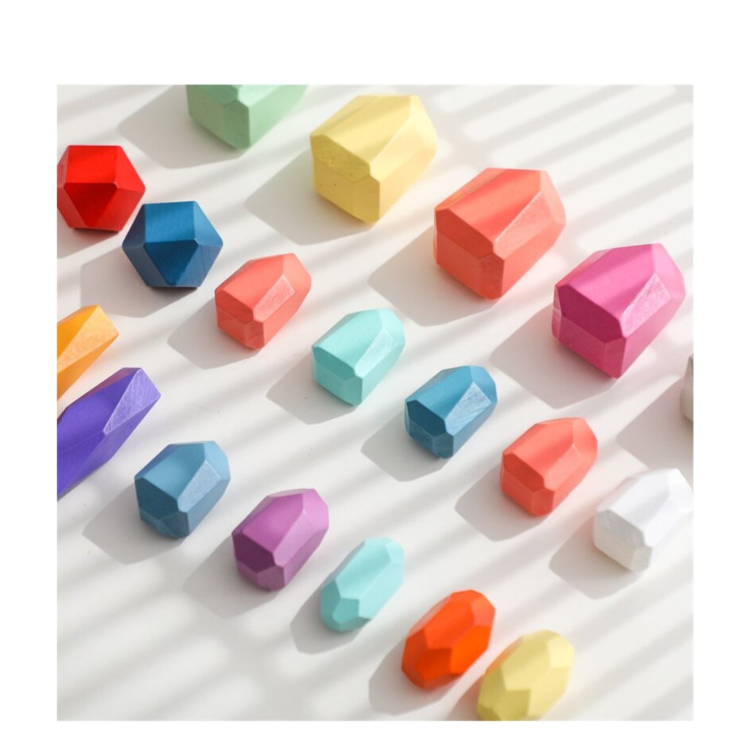 EduFun - Wooden Balancing Blocks for Children Colourful and Durable